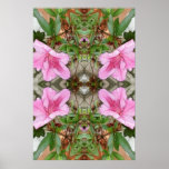 Pink Azaleas 1E kaleidoscope 3 Print