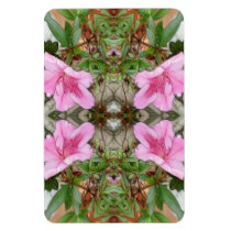 Pink Azaleas 1E kaleidoscope 3 Rectangular Magnets