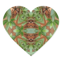 Pink Azaleas 1E kaleidoscope 4 Heart Stickers