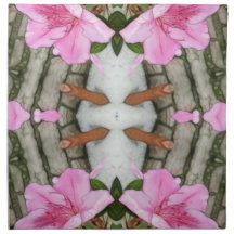 Pink Azaleas 1E kaleidoscope 5 Napkin