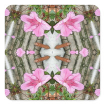 Pink Azaleas 1E kaleidoscope 5 Stickers