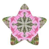 Pink Azaleas 1E kaleidoscope 8 Star Sticker