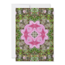 Pink Azaleas 1E kaleidoscope 9 Invitations