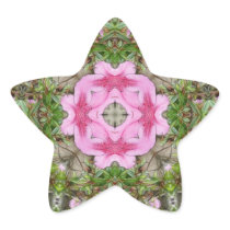 Pink Azaleas 1E kaleidoscope 9 Star Stickers