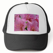 Pink Azaleas W/ Dewdrops flowers Mesh Hats