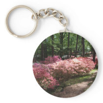 Pink Azaleas Woodland Path Key Chain