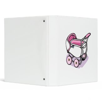 pink baby buggy vinyl binder