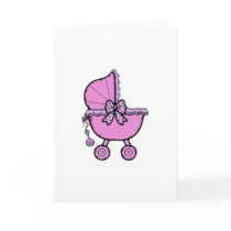 Pink baby buggy card