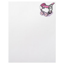 pink baby buggy letterhead