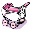 pink baby buggy