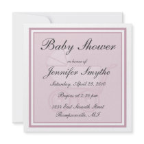 Pink Baby Carriage Baby Shower Invitation