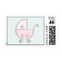 Pink Baby Carriage Postage Stamp stamp