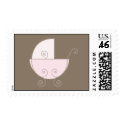 Pink Baby Carriage Postage Stamp stamp