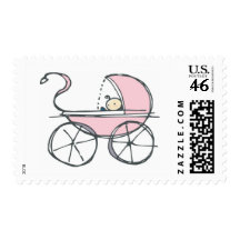 Pink Baby Carriage Stamp