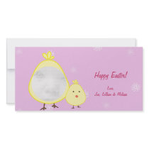 Pink Baby Chick Easter Photo Cards