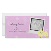 Pink Baby Chick Easter Photo Cards