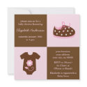Pink Baby Clothes invitation