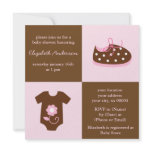 Pink Baby Clothes Custom Invites