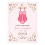 Pink Baby Doll Lingerie Shower Party Invitations