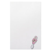 Pink Baby Football Spoon Stationery Paper