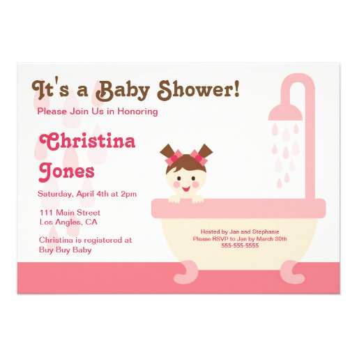 PInk Baby Girl Baby Shower Invitation