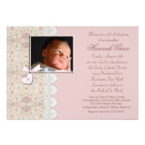Pink Baby Girl Baptism or Christening Invitations invitations
