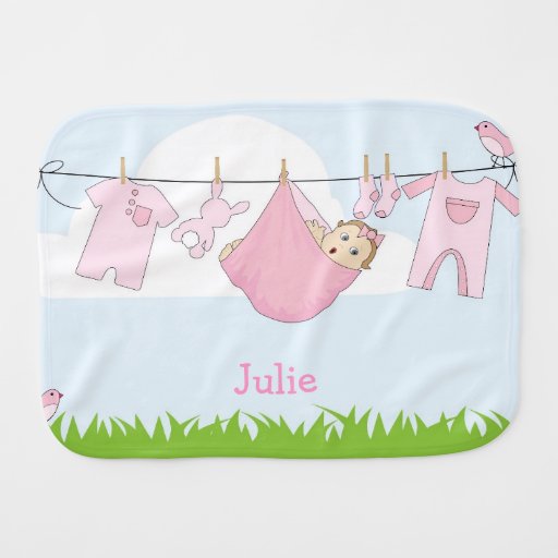 Pink Baby Girl Burp Cloth Zazzle