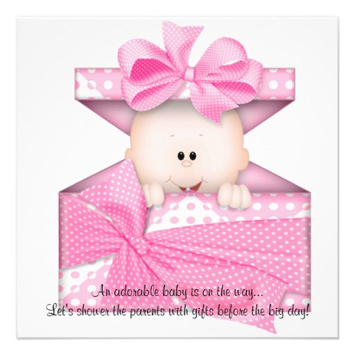 Pink Baby Girl Shower Invitation or Announcement