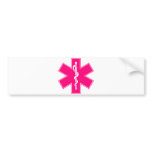 Pink Baby Hot  Nurse EMS Star of Life Bumper Stickers