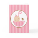 Pink Baby in Umbrella card