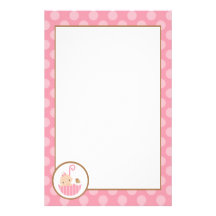 Pink Baby in Umbrella Stationery