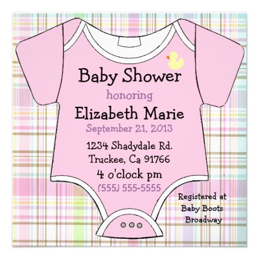 Pink Baby Outfit-Shower Custom Invitations