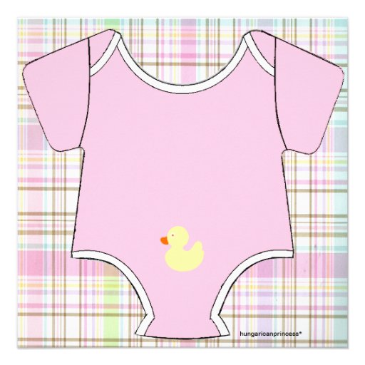 Pink Baby Outfit-Shower Custom Invitations