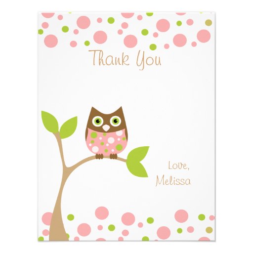 Pink Baby Owl Announcement
