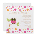 Pink Baby Owl-Hot Pink By Request invitations