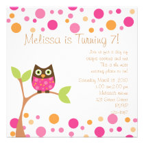Pink Baby Owl-Hot Pink By Request invitations