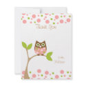 Pink Baby Owl invitation