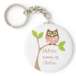 Pink Baby Owl Key Chains