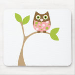 Pink Baby Owl Mousepad