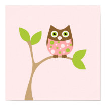 Pink Baby Owl Posters