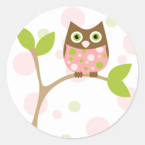 Pink Baby Owl stickers