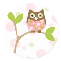 Pink Baby Owl stickers