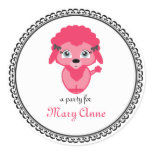 pink baby POODLE personalized birthday label