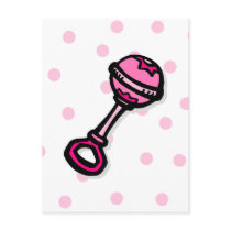 Pink Baby Rattle postcards