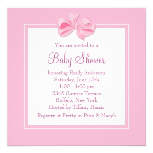 Pink Baby Shoes Pink Baby Girl Shower Announcement