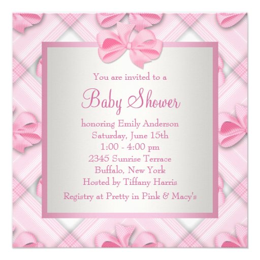Pink Baby Shoes Pink Baby Girl Shower Personalized Announcement