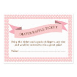 Pink Baby Shower Diaper Raffle Ticket Insert Business Card Template