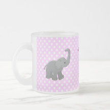 pink baby shower elephant mug