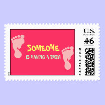 Pink Baby Shower Footprints Stamps stamps