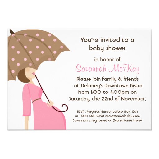 Pink Baby Shower - Modern Mommy Baby Bump Personalized Announcements